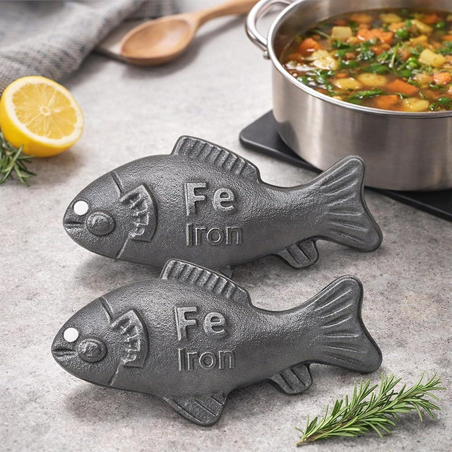 Iron Fish for Cooking Anemia Tool for Iron Deficiency - Dual Pack, Vegan-Safe Iron Supplement for Cooking, Reusable in Soups & Sauces, Perfect Health Gift (2pcs)