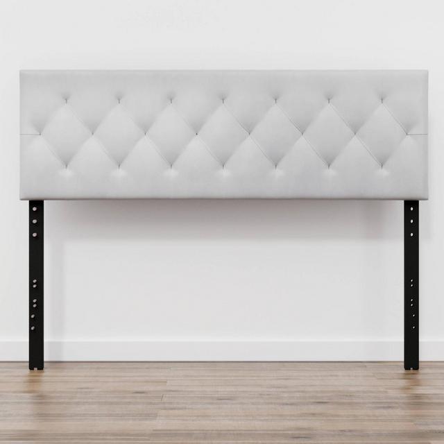King/California King Avery Adjustable Faux Leather Headboard Faux White - Brookside Home