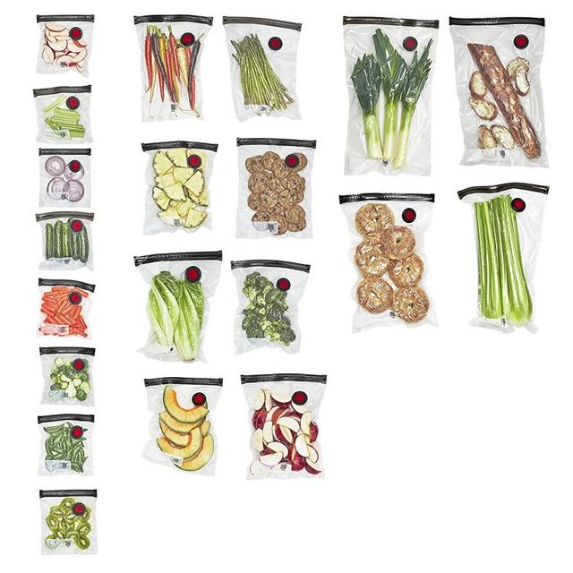 ZWILLING Fresh & Save Vacuum Sealer Bags for Food Set 20-pc - Assorted Sizes, Clear