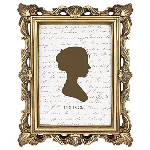 AELS 5x7 Inch Vintage Picture Frame, Elegant Antique Photo Frames with Glass Front, Photo Display, Tabletop Wall Hanging, Gift Ideas
