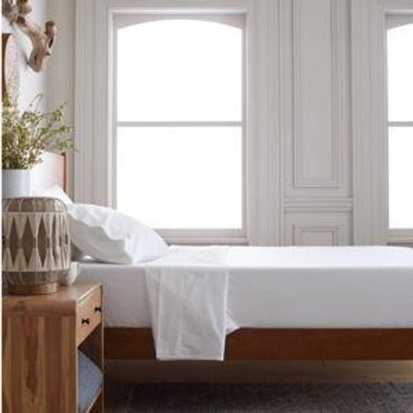 Organic Brushed Cotton Sheet Set in White size KING