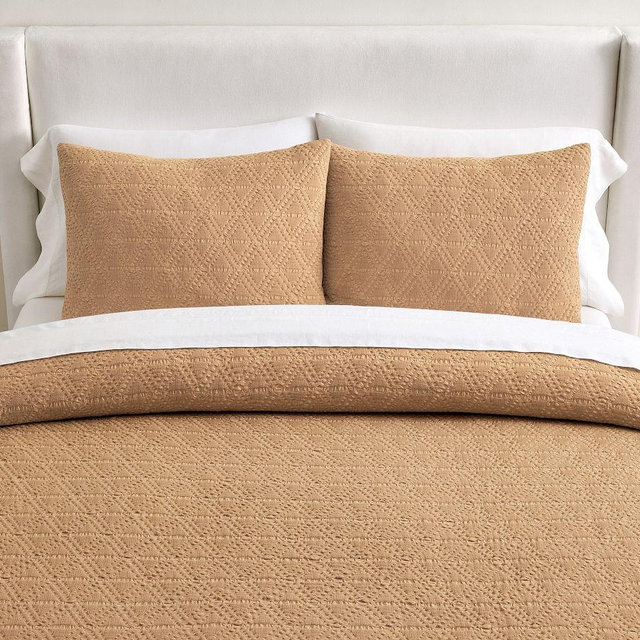 Diamond Matelasse Duvet Cover, Bronze, King/Cal. King