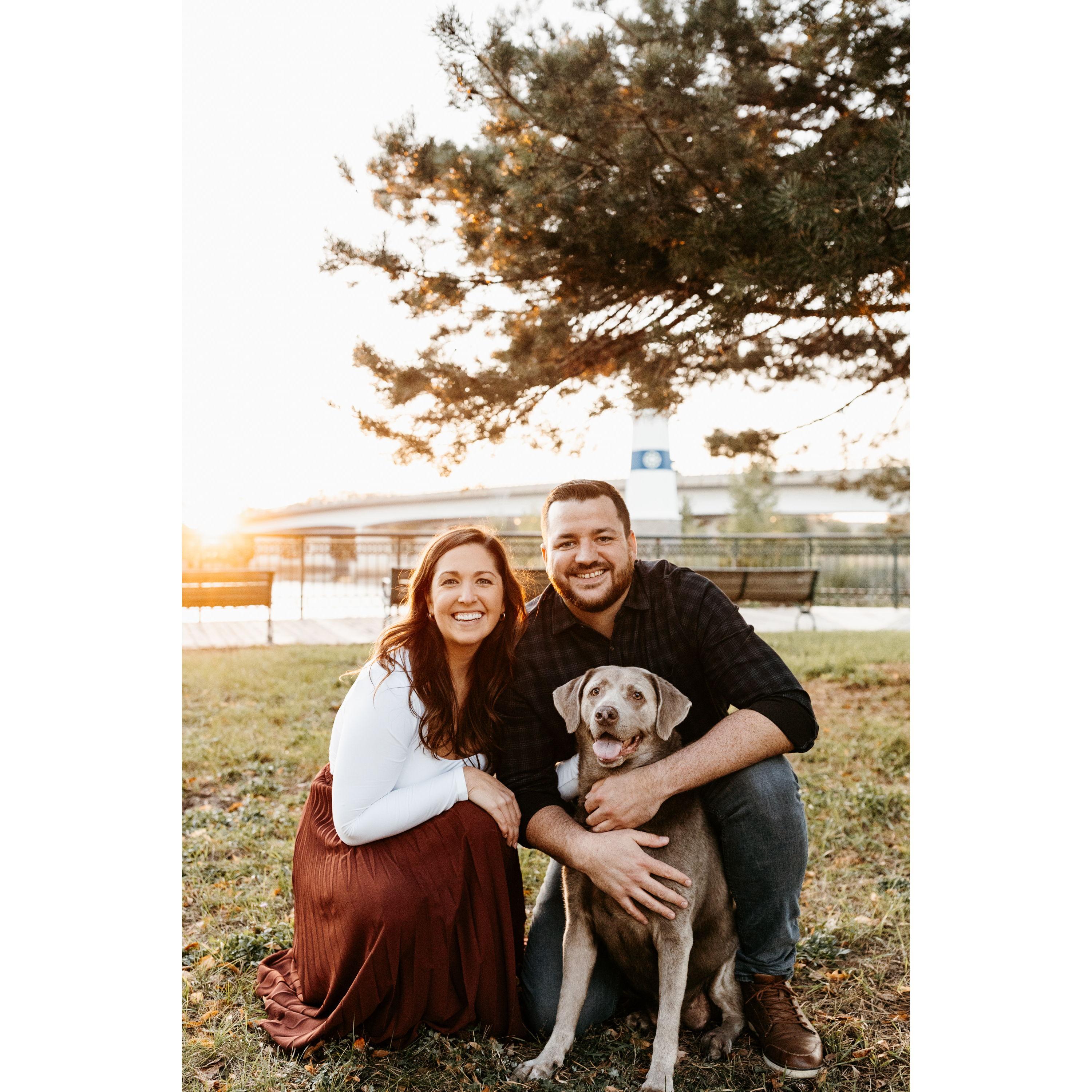 Cinder had to be a part of our engagement photos!