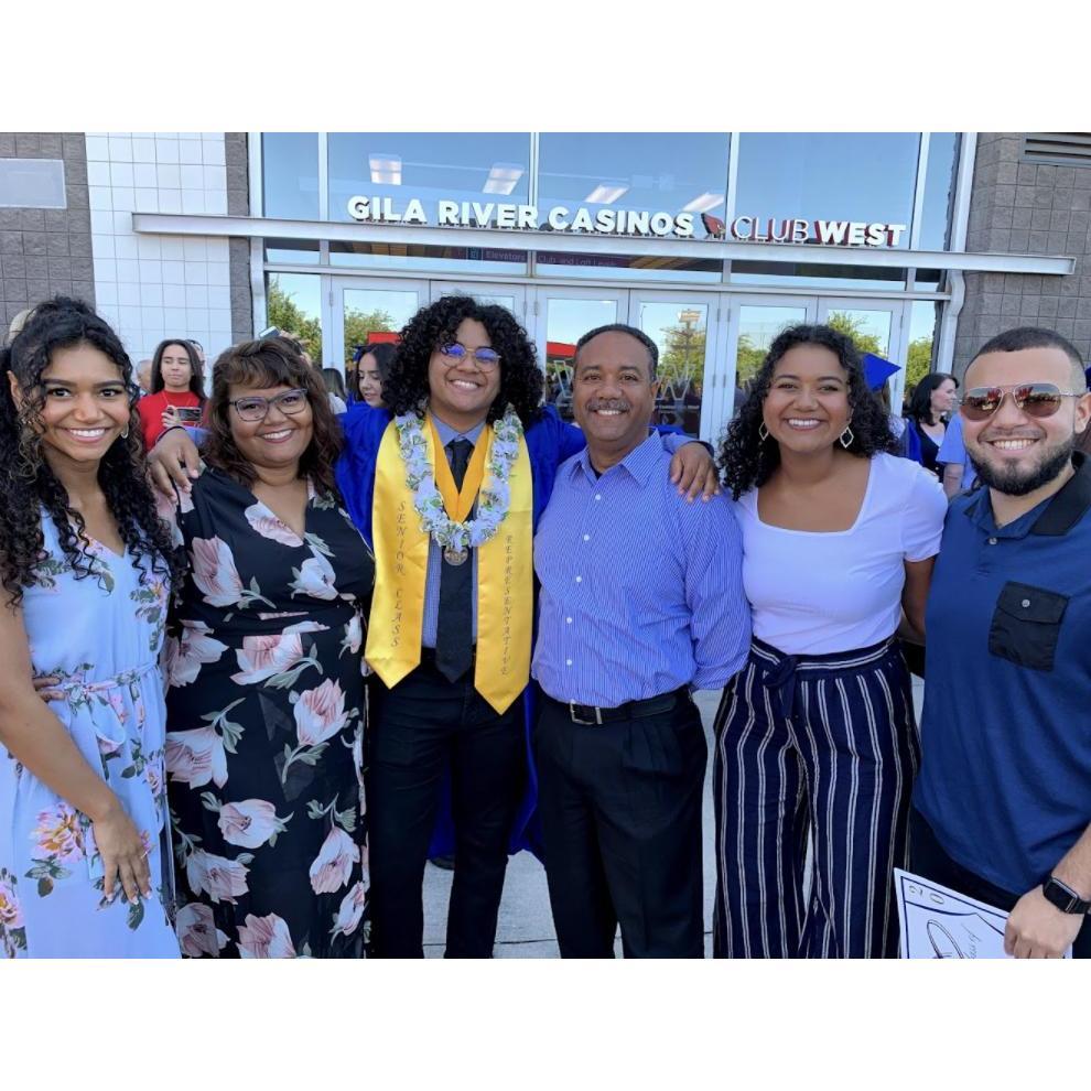 The Diaz family at Kenneth's graduation!
Left side: Kaylin (Eldest sibling), July (Mother of the groom), Kenneth, Rubin (Father of the groom), Kim (Older sister), and Kevin (Older brother).