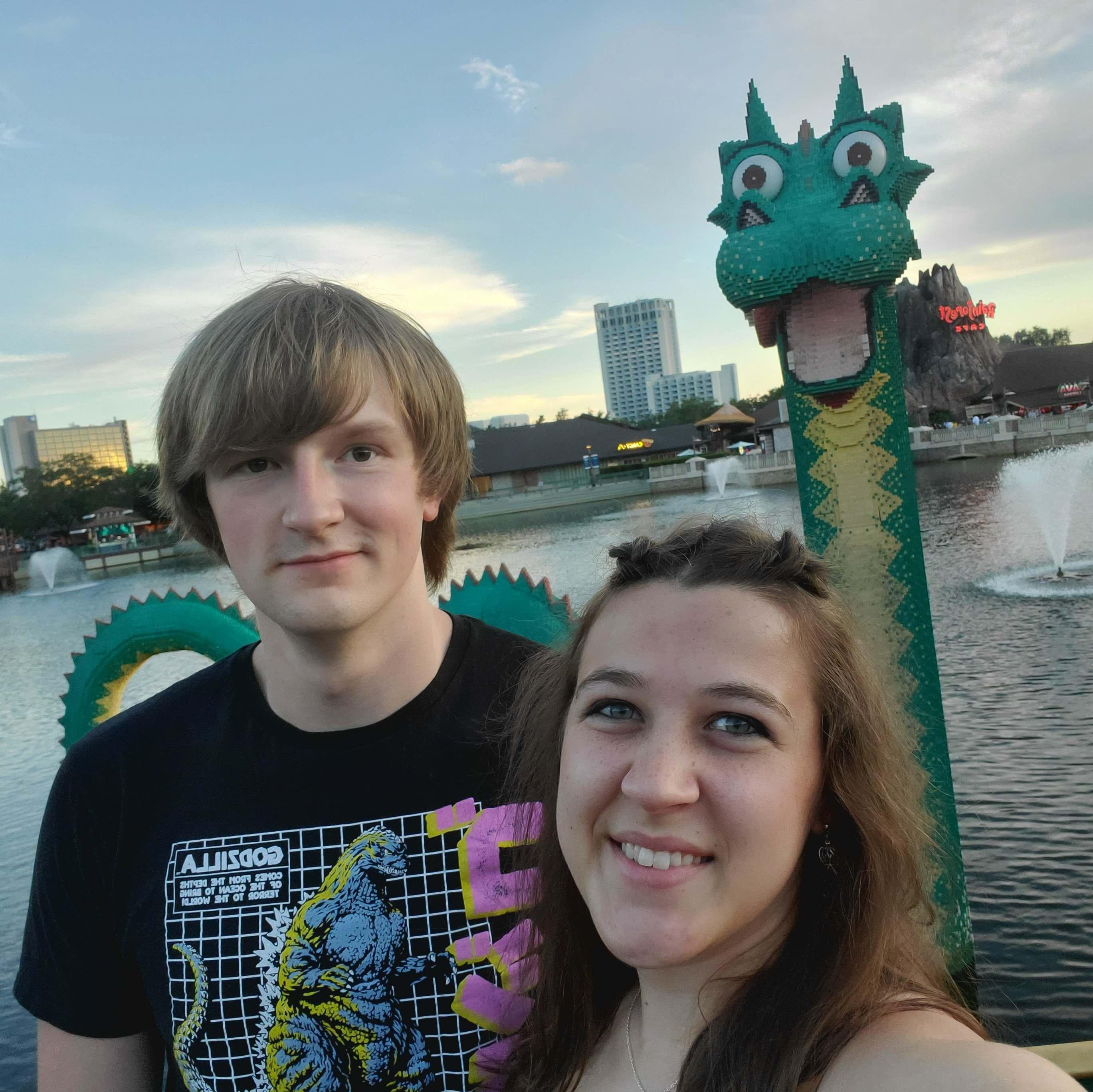 Lego dragon at Disney Springs