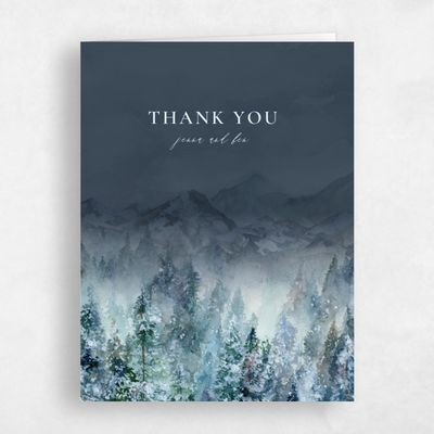 Grayed Navy, Blue Wedding Thank You - Avalon Portrait