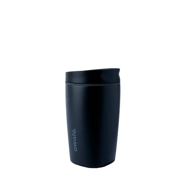 Owala 12oz SmoothSip Slider Stainless Steel Travel Mug - Very Very Dark
