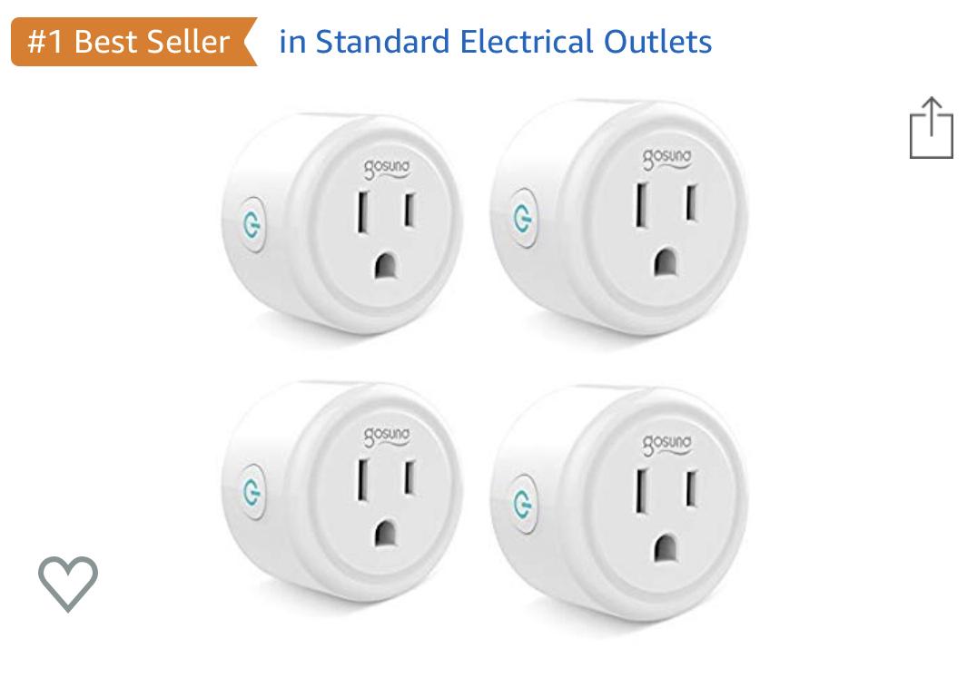 Smart Plug Gosund Smart Wifi Outlet Works with Alexa and Google Home, 2.4G Wifi Only, No Hub Required, ETL and FCC Listed 4 Pack [Upgraded Version]
