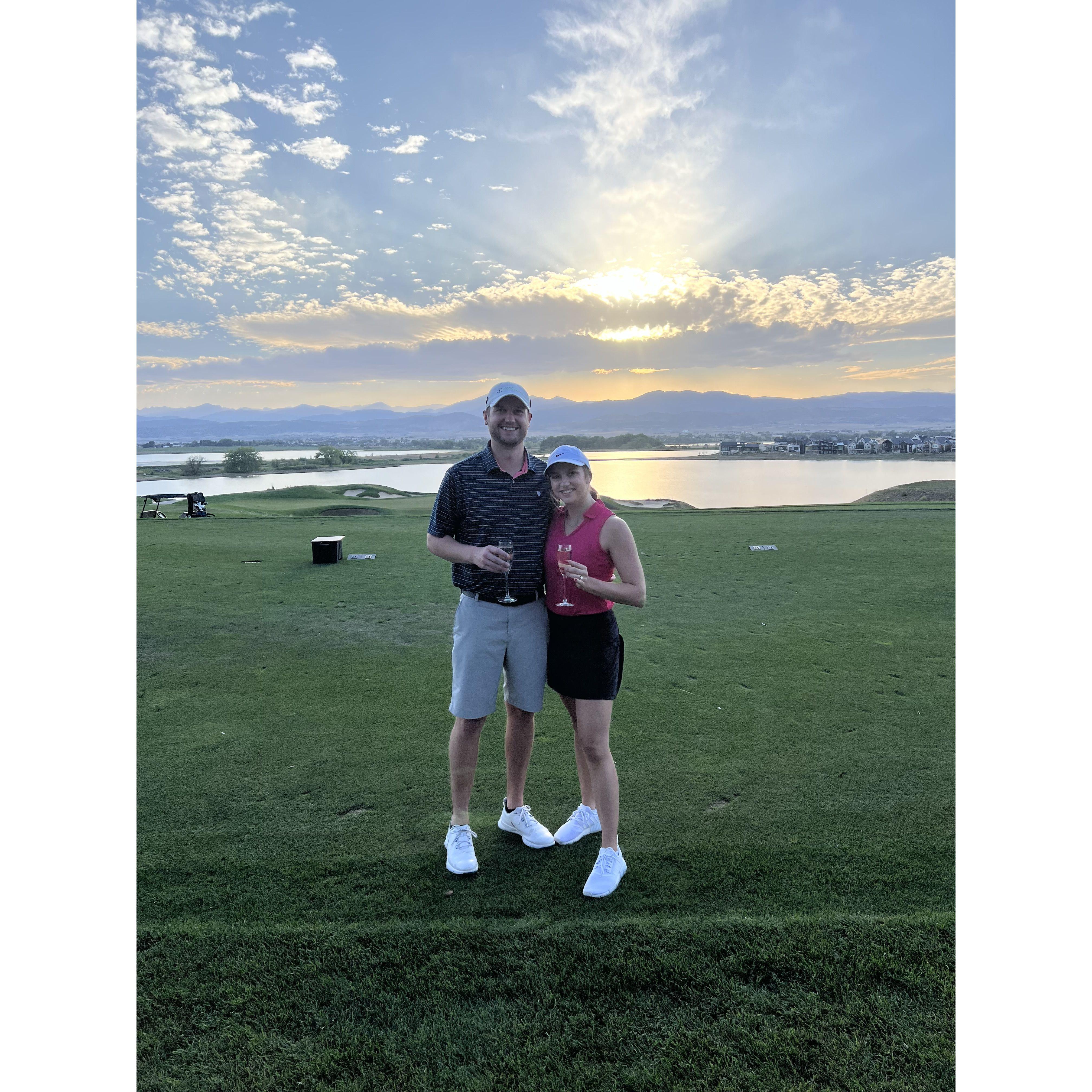 Golfing at TPC in Colorado - where we got engaged!