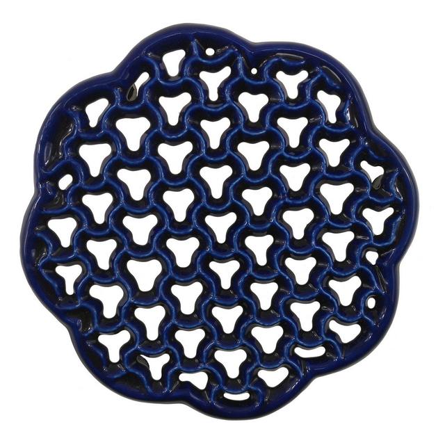 ROYAL KASITE Cast Iron Honeycomb Trivet,5.5-inch (Blue)