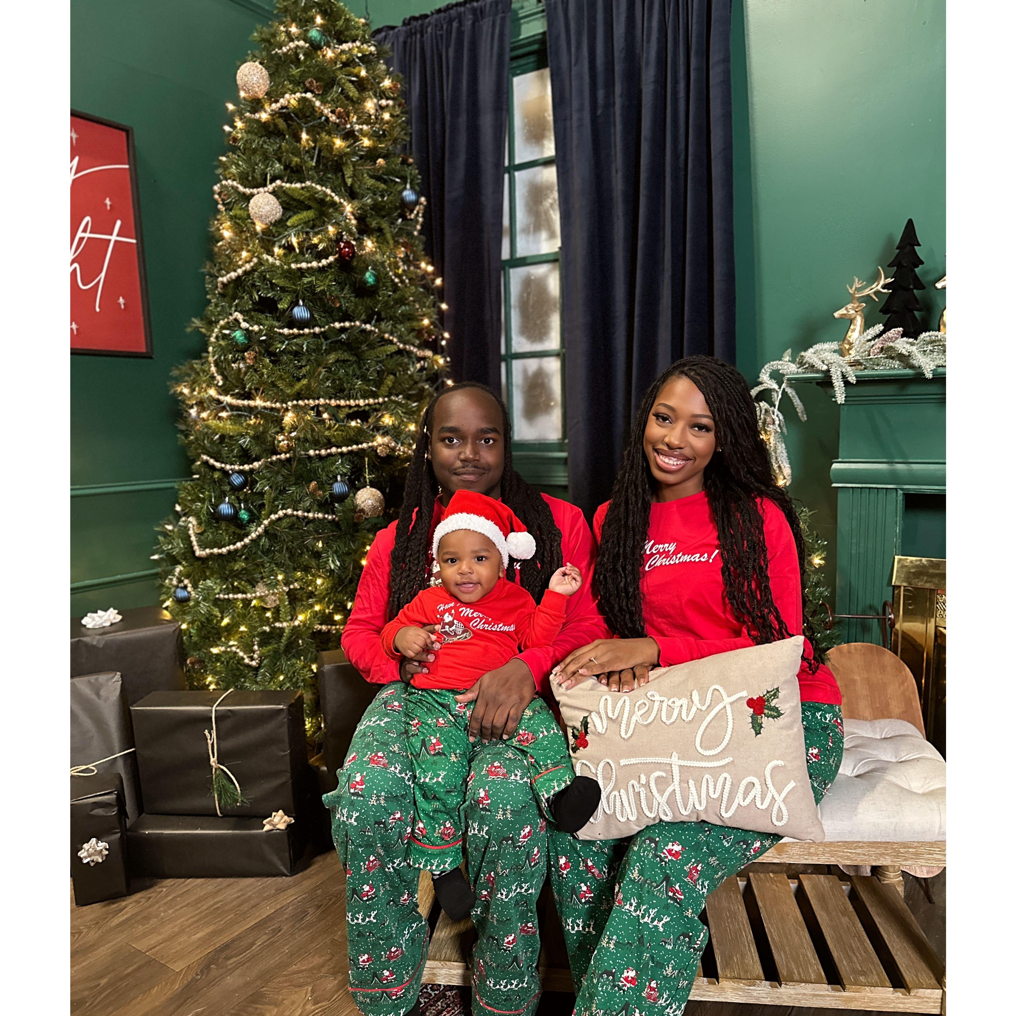 2023: Candace's favorite holiday. Our first Christmas as a family.
