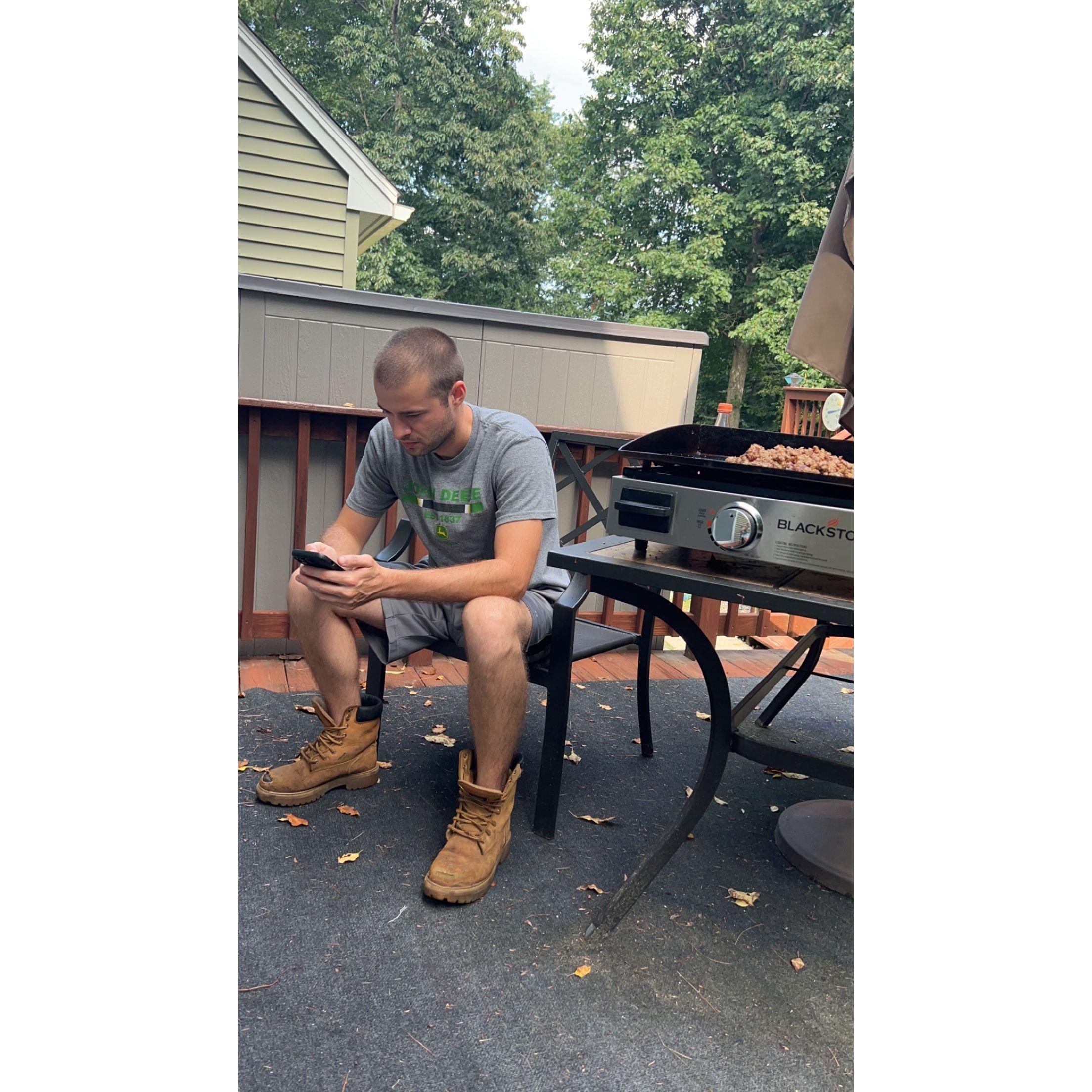 Our favorite way to spend summer nights, cooking on the blackstone