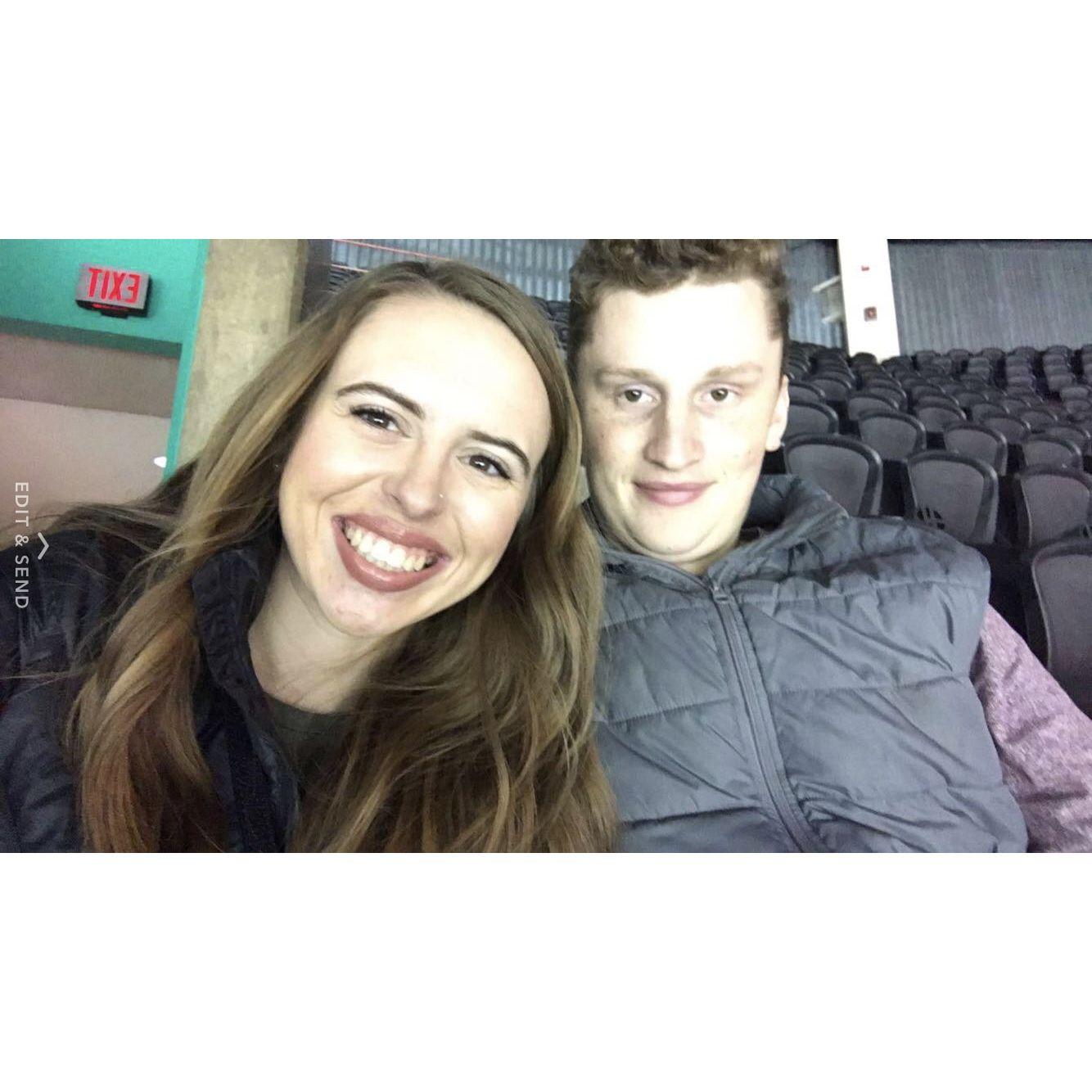 Our first hockey game together in Spokane, WA!