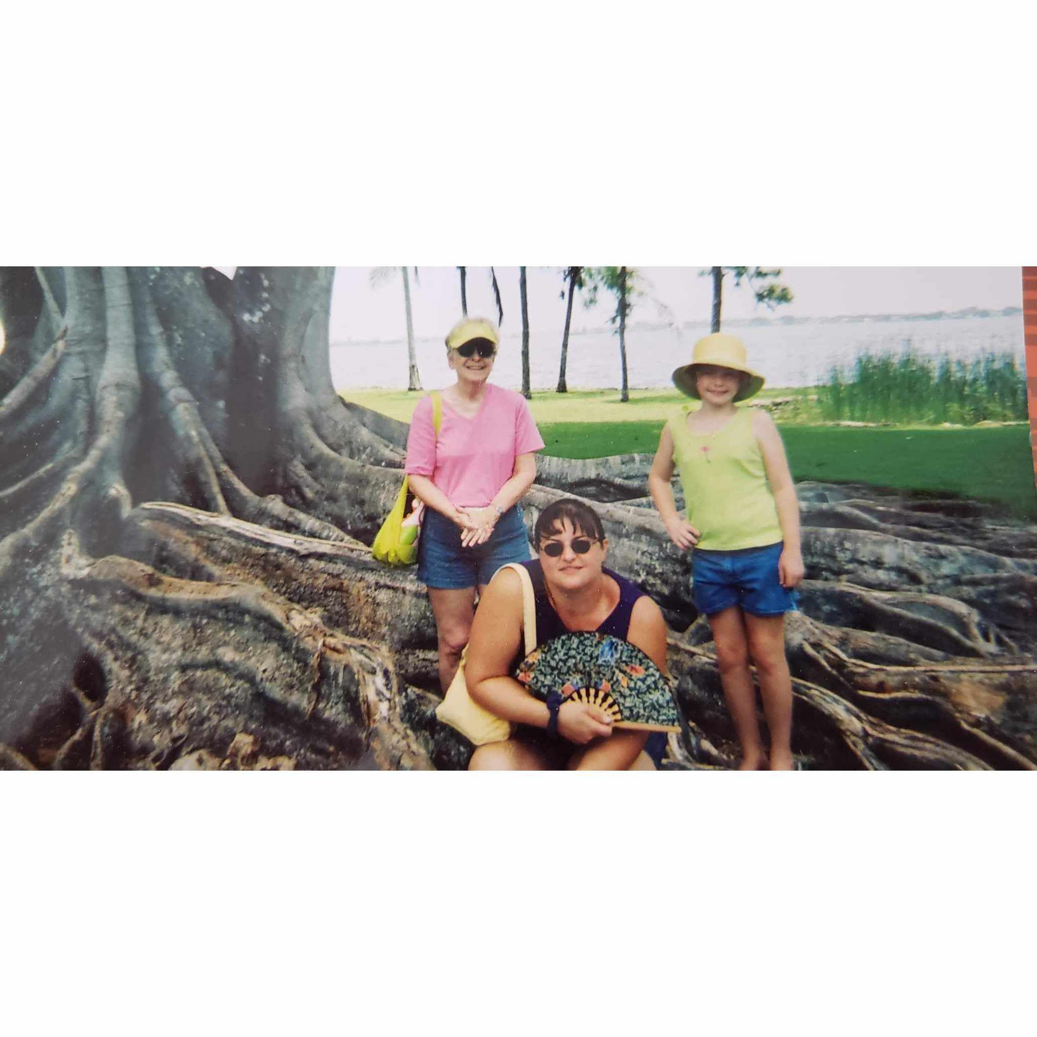 Kylee, her mommy, and grandma on a trip to Fort Myers, Florida, prior to moving