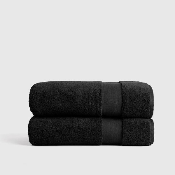 Turkish Classic Bath Towel (Set of 2) in Black