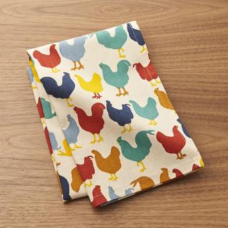 Multicolored Roosters Dish Towel