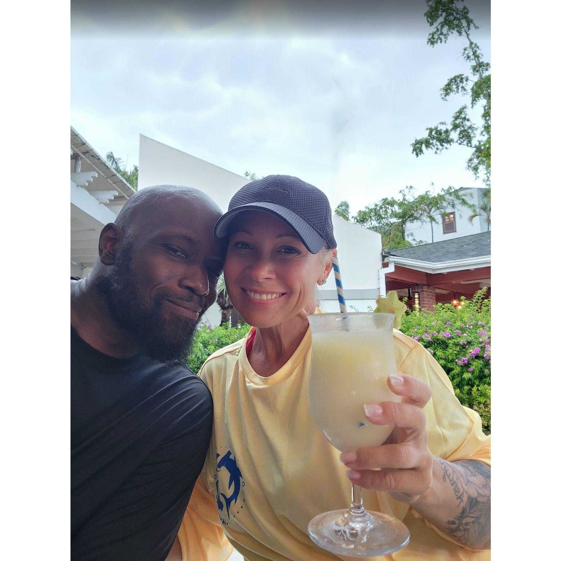 Poolside drinks, island breeze, and soon-to-be newlyweds