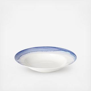 Indigo Watercolor Stripe Rim Soup Bowl