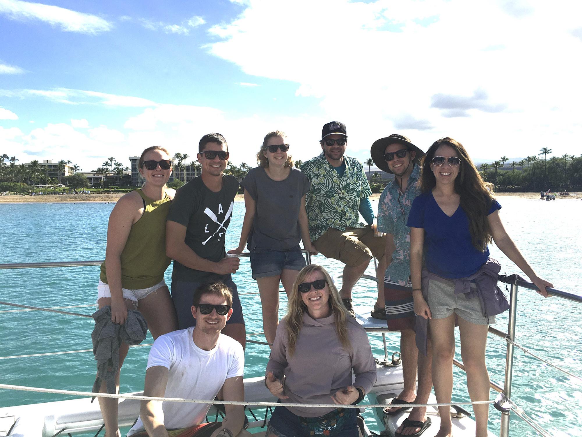Whale watching with the crew after our half marathon in Waikoloa