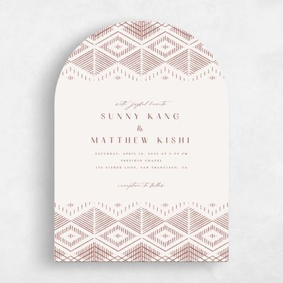 Brown Arch Wedding Invitation - Wellington Portrait