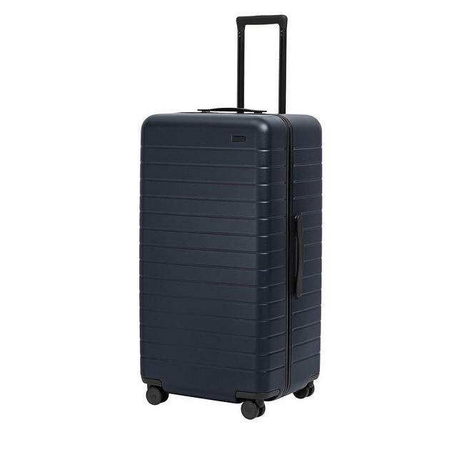Away Large Trunk Luggage, 31 Inch Hardside Suitcase with Spinner Wheels, Lightweight & Durable, TSA Lock, Ideal for Long Trips, Navy Blue