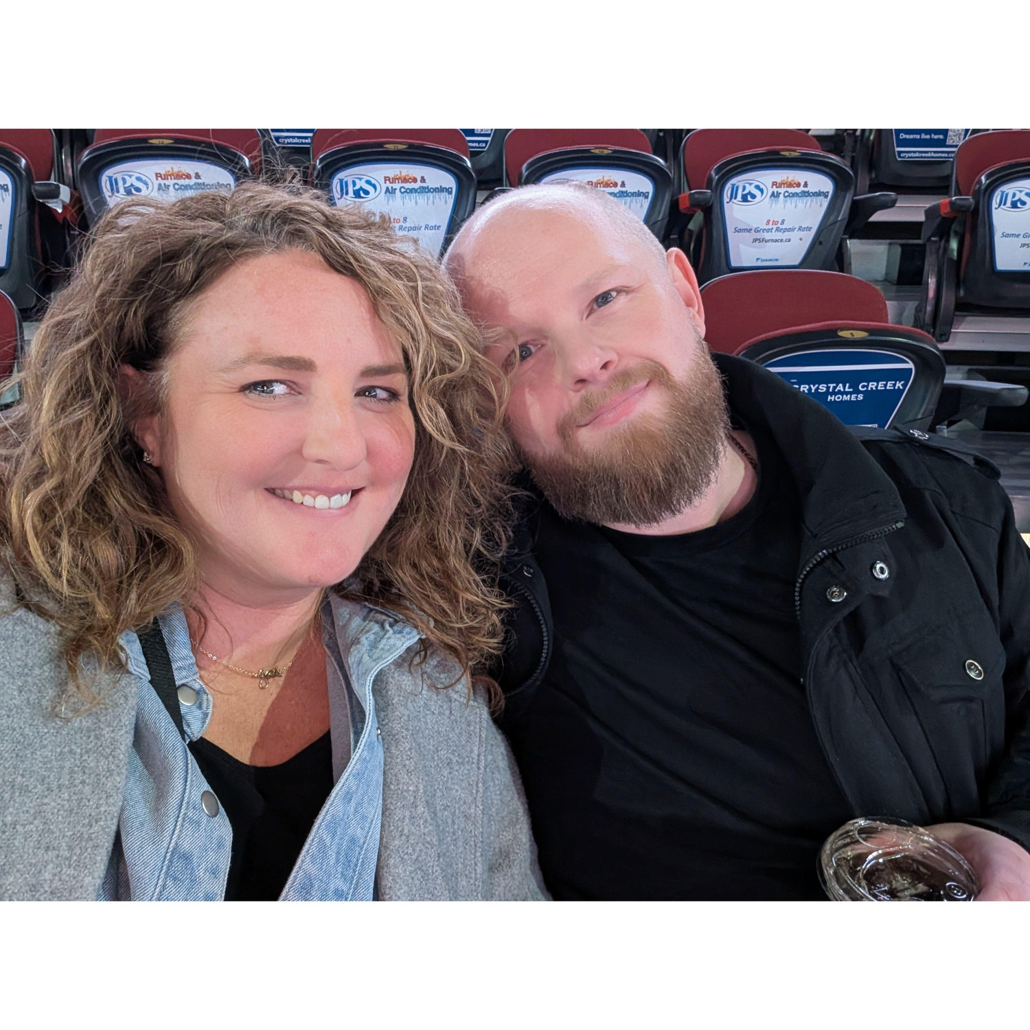 At a Wrangler's game - when we discovered we both always stay until the very end