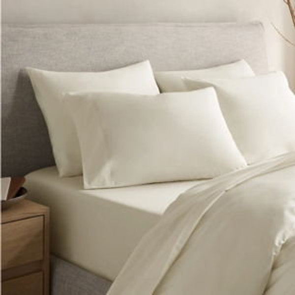 Percale Duvet Cover Set - King/Cal King - Ivory