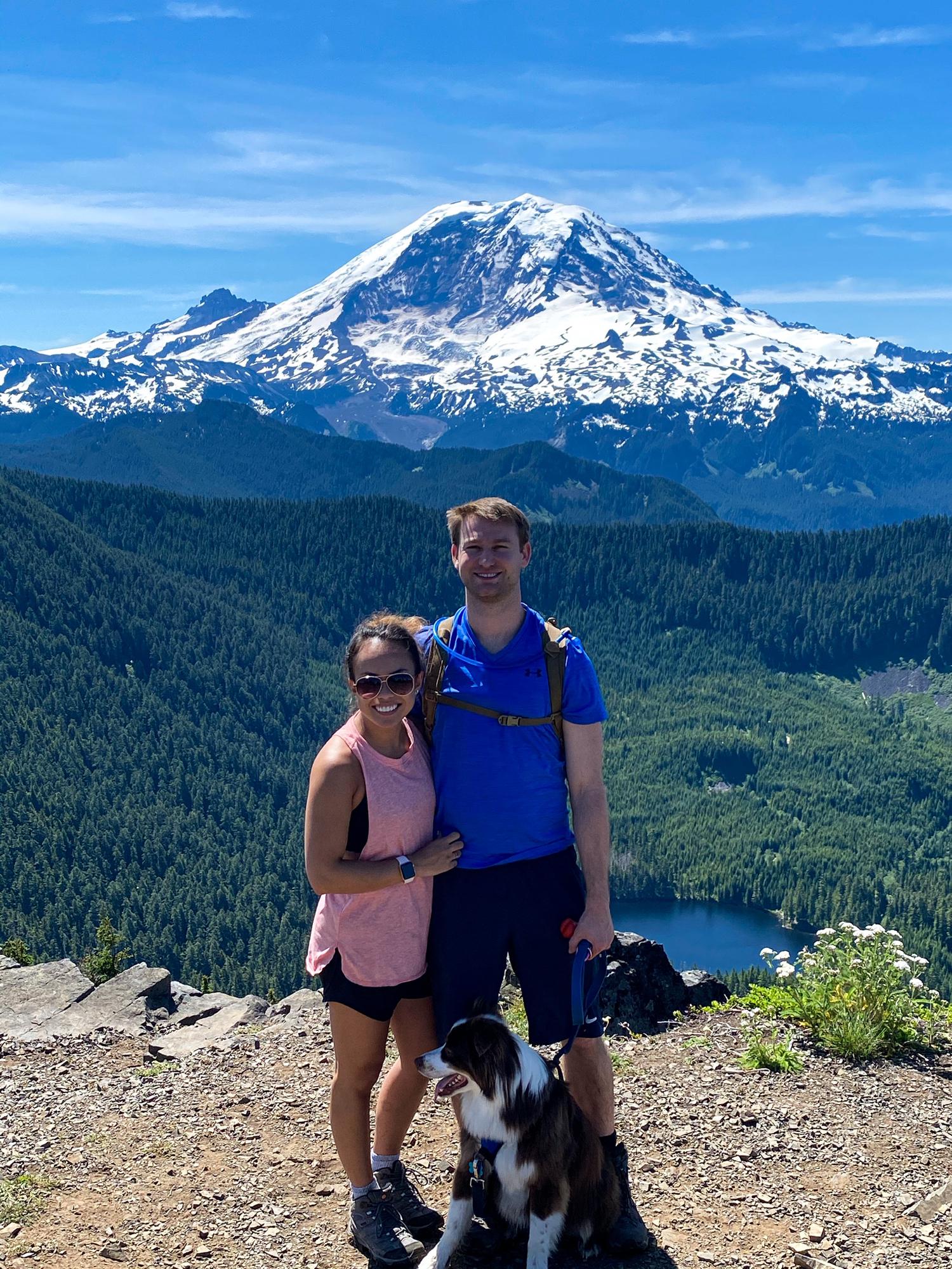 Family picture with Mt. Rainier in the background. 2020.