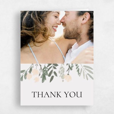 Grey Spring Wedding Thank You - Oaklyn Photo