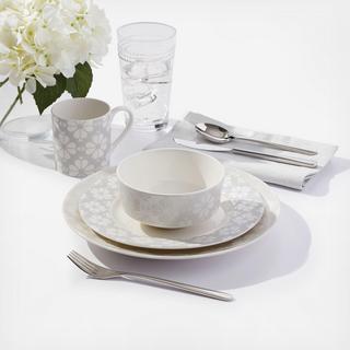 Spade Flower Platinum 4-Piece Place Setting, Service for 1