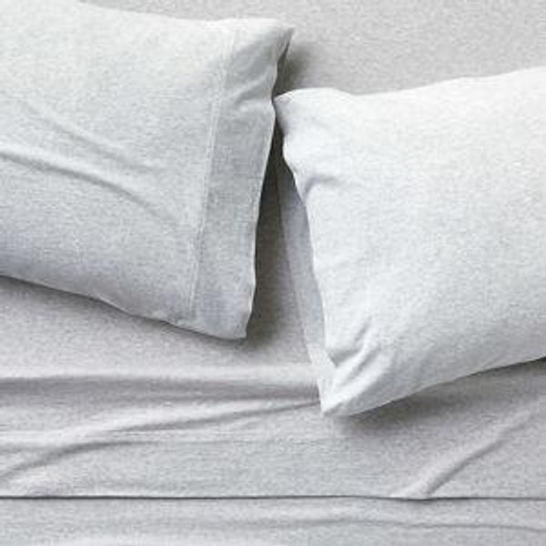 Cozysoft Organic Cotton Jersey Light Gray King Bed Sheet Set + Reviews | Crate & Barrel