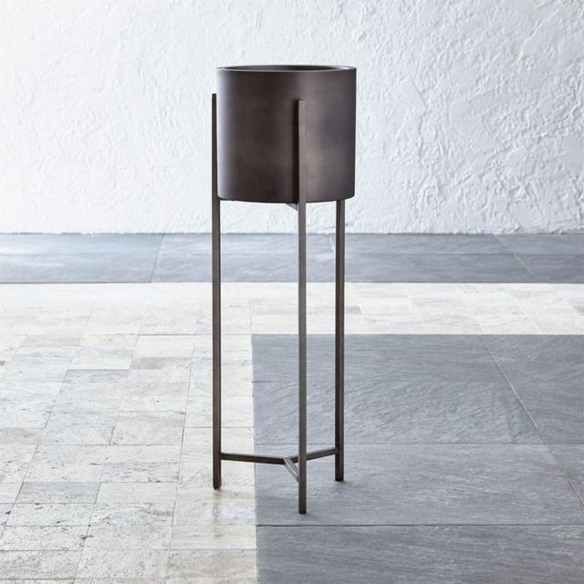 Dundee Bronze Floor Planter with Tall Stand