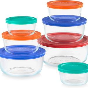 Pyrex Simply Store (7-Pack) Glass Food Storage Containers Set, (1, 2, 4 & 7 Cup) Meal Prep Containers With BPA-Free Lids, Dishwasher & Microwave Safe