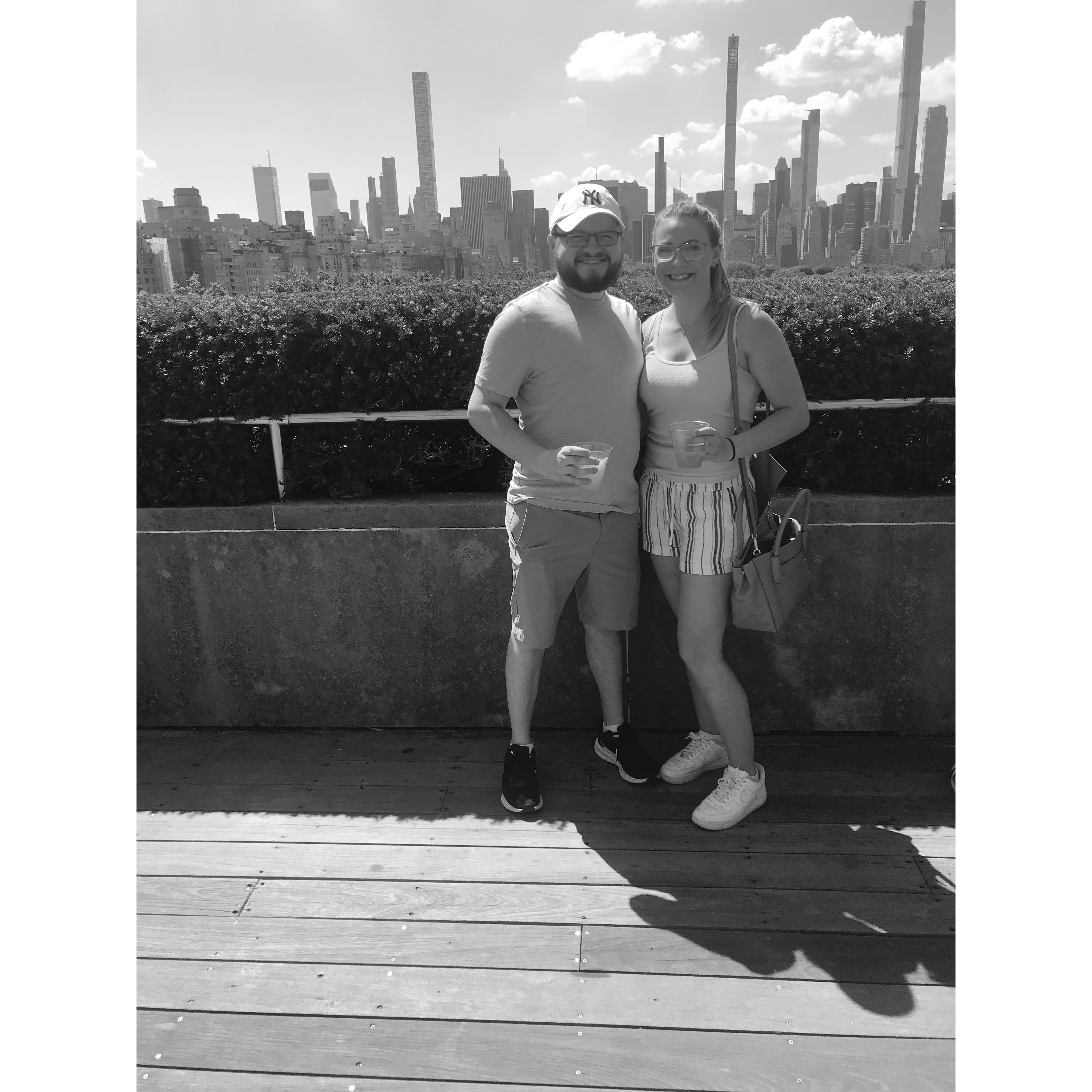 Enjoying rooftop views from the top of the Metropolitan Museum in NYC.