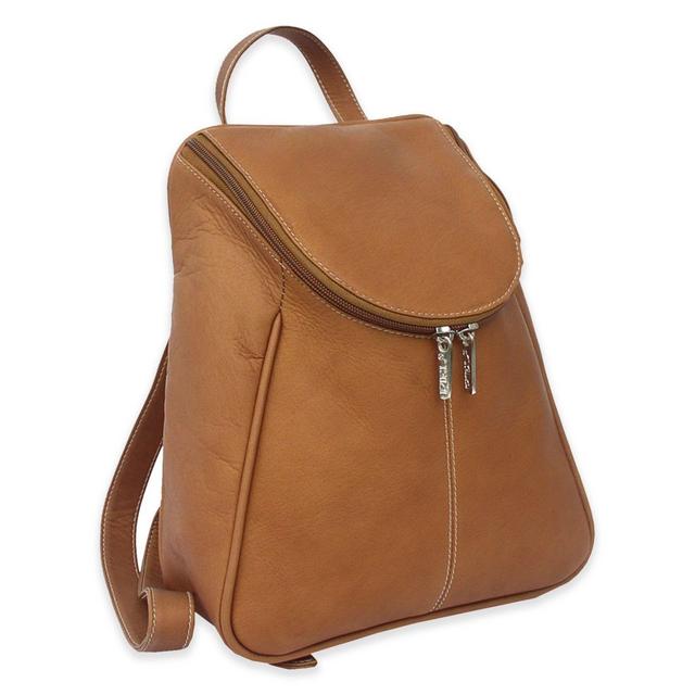 Piel® Leather U-Zip Backpack in Saddle