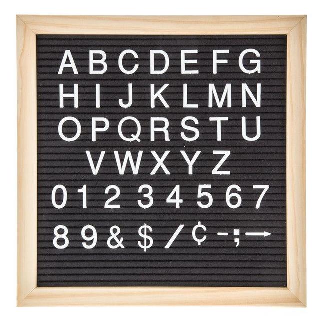 Black Felt Letter Board With White Letters - 11 3/4" x 11 3/4"