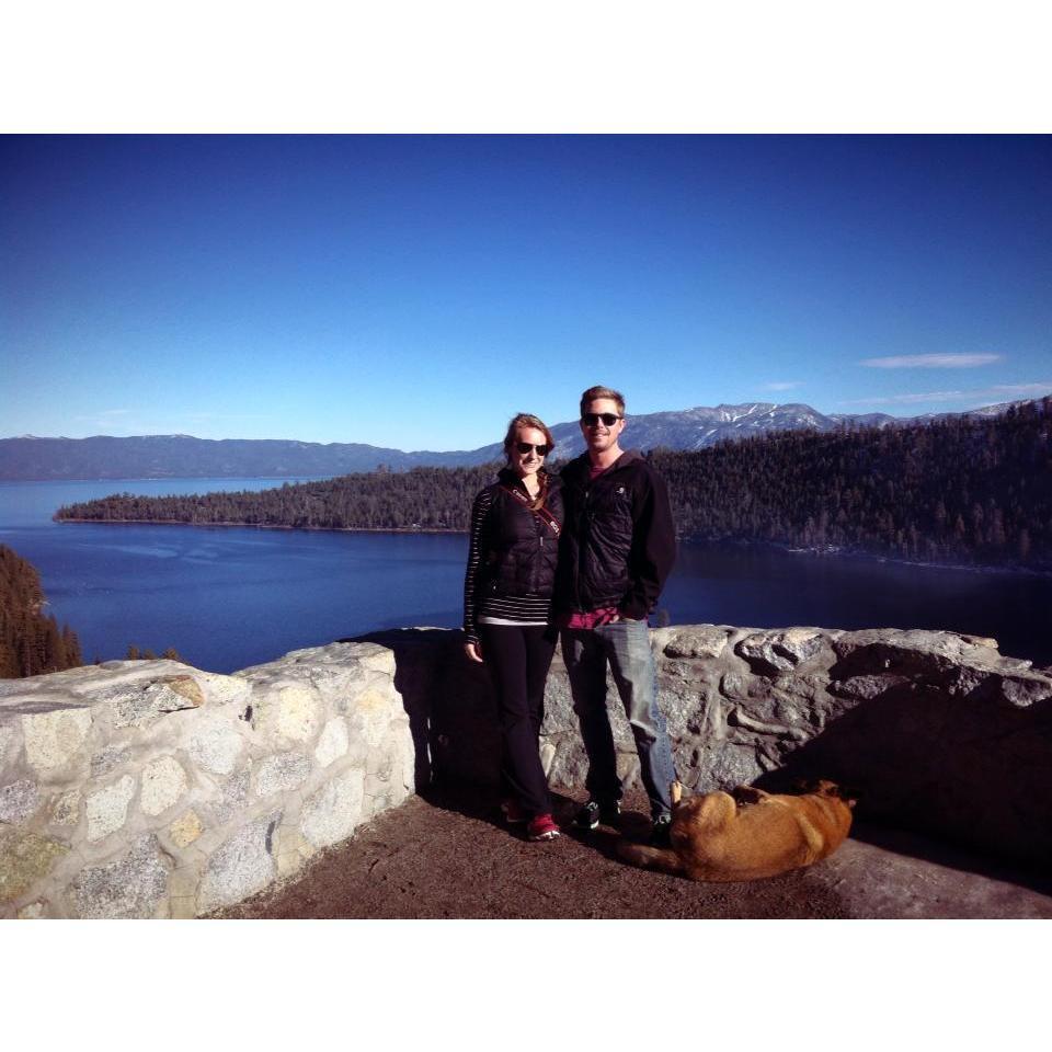 Dana's first trip to visit Zach in Reno - a day trip to Tahoe with Darwin, 2012