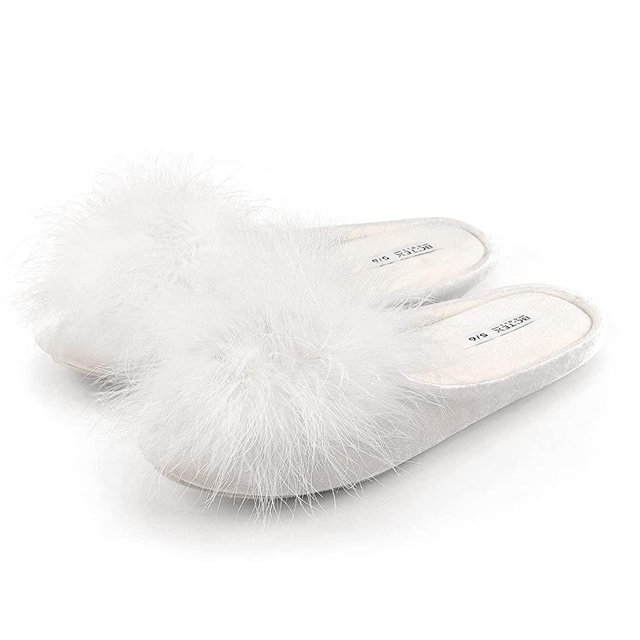 BCTEX COLL Women's Cozy Velvet Memory Foam House Slipper,Ladies Fuzzy Bedroom Slipper Non-slip Sole