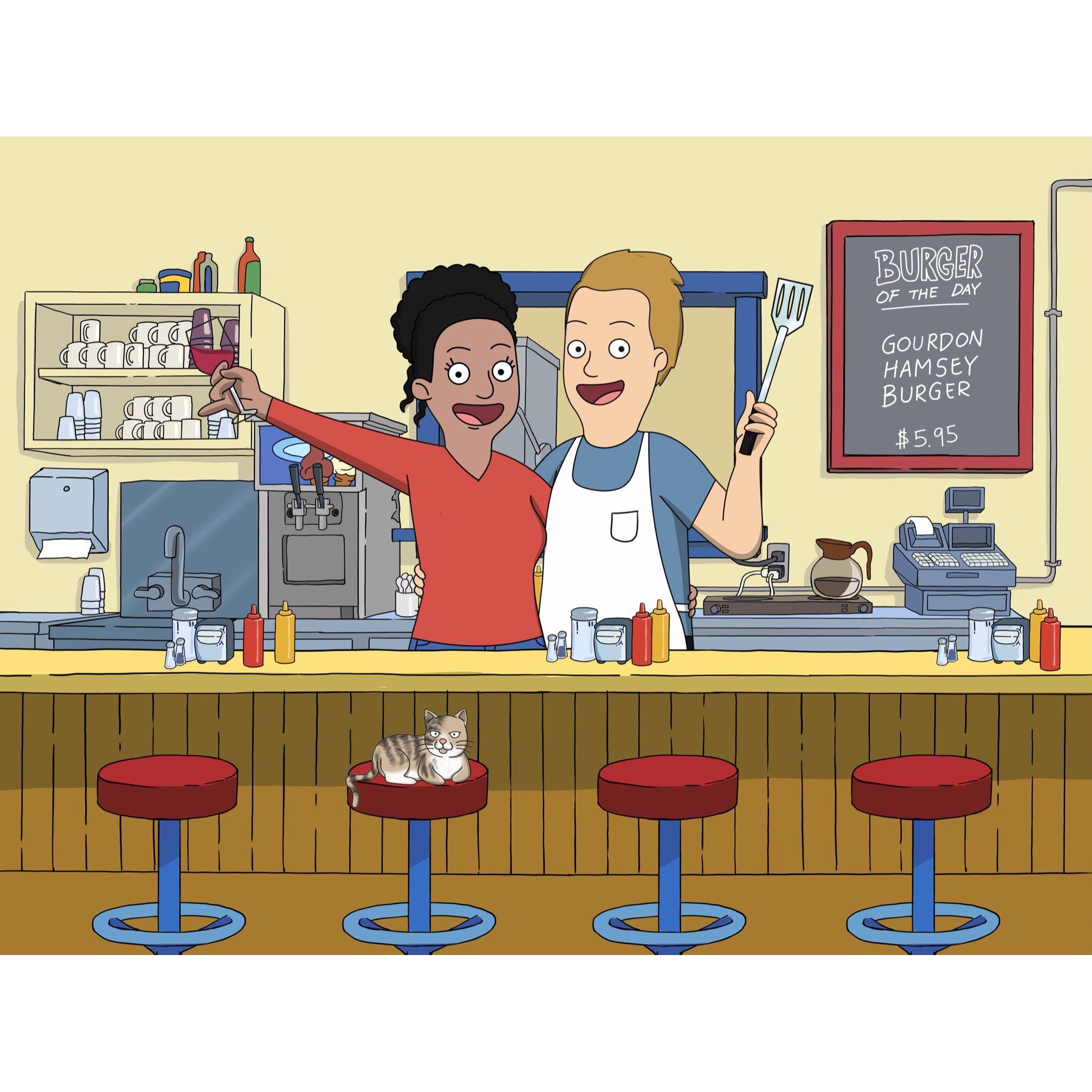 Our likeness created in a Bob's Burgers animation style; an image we'll always treasure. Thanks, Brock and Whitney Fuemmeler!