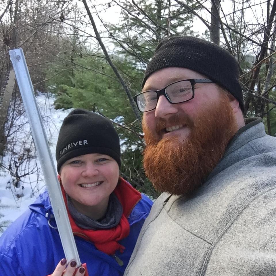 Cutting our Christmas tree.