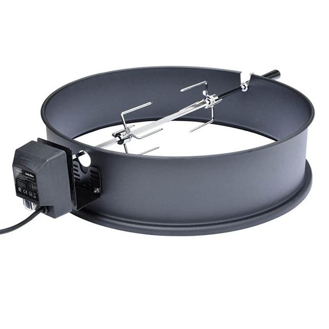 Onlyfire Universal High-Temp Resistance Black Coated Steel Charcoal Kettle Rotisserie Ring Kit for Weber 2290 and Other Models
