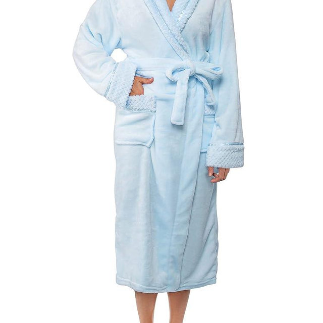 PAVILIA Soft Plush Women Fleece Robe, Cozy Warm Bathrobe, Fuzzy Female Long Spa Robe