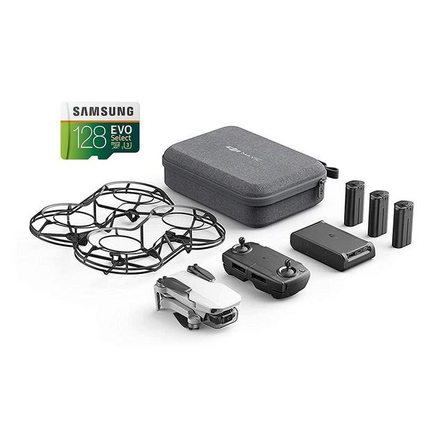 DJI Mavic Mini Combo Drone Quadcopter 2.7K Camera, Less than 0.55lbs, 30 Minute Flight Time with Samsung 128GB MicroSDXC 100MB/s Memory Card and Adapter