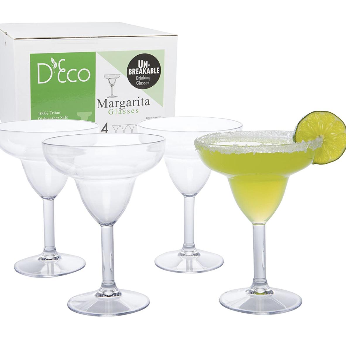 Unbreakable Stemmed Margarita Glasses