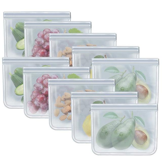 Greenzla Reusable Storage Bags 12 Pack BPA FREE Freezer Bags 4 Reusable  Gallon Bags, 4 Reusable Sandwich Bags & 4 Reusable Snack Bags 