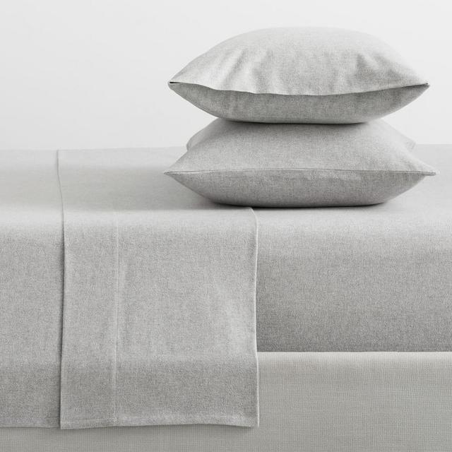 Light Gray Cozy Brushed Flannel Sheet Set, King