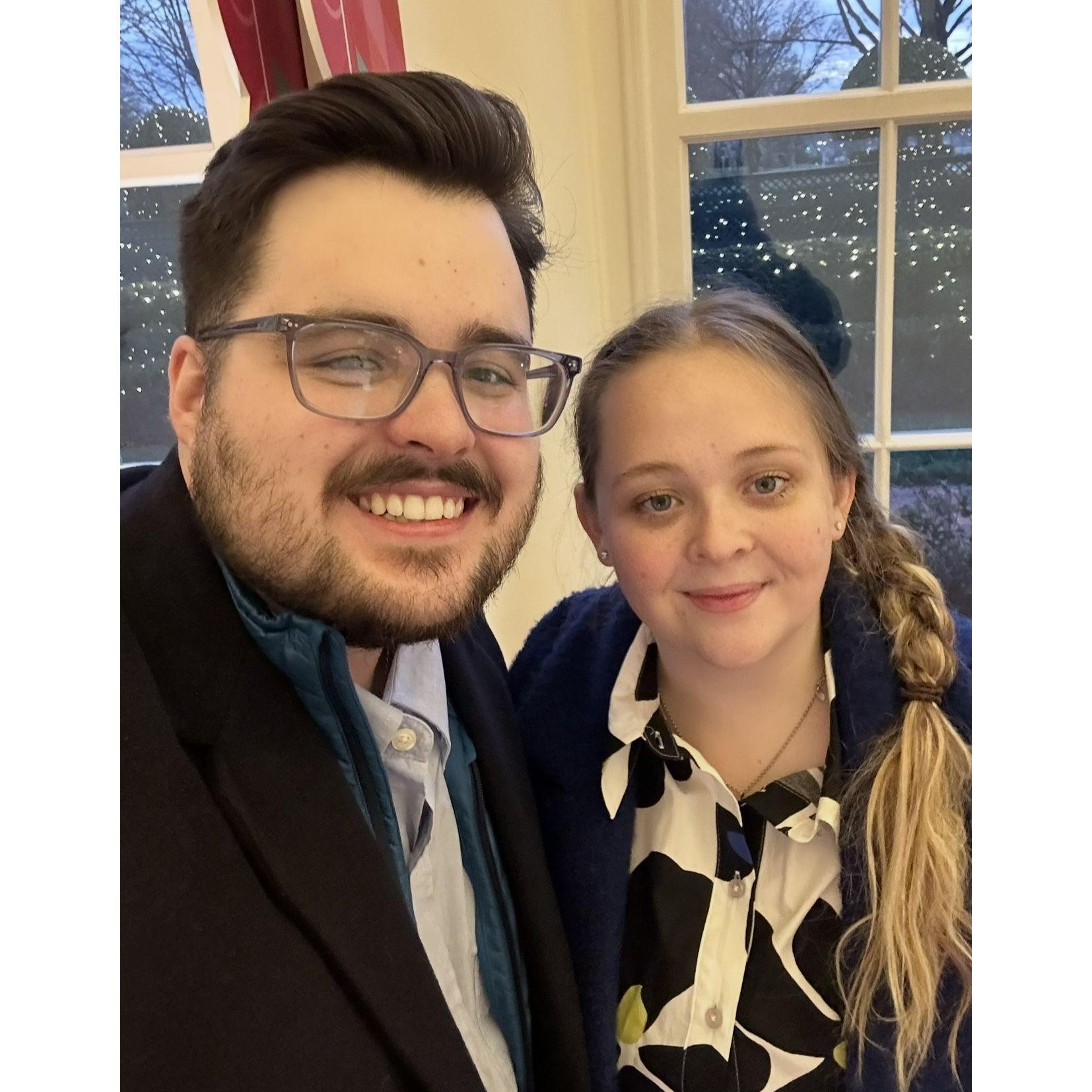 At the White House Christmas party for Gerard's birthday