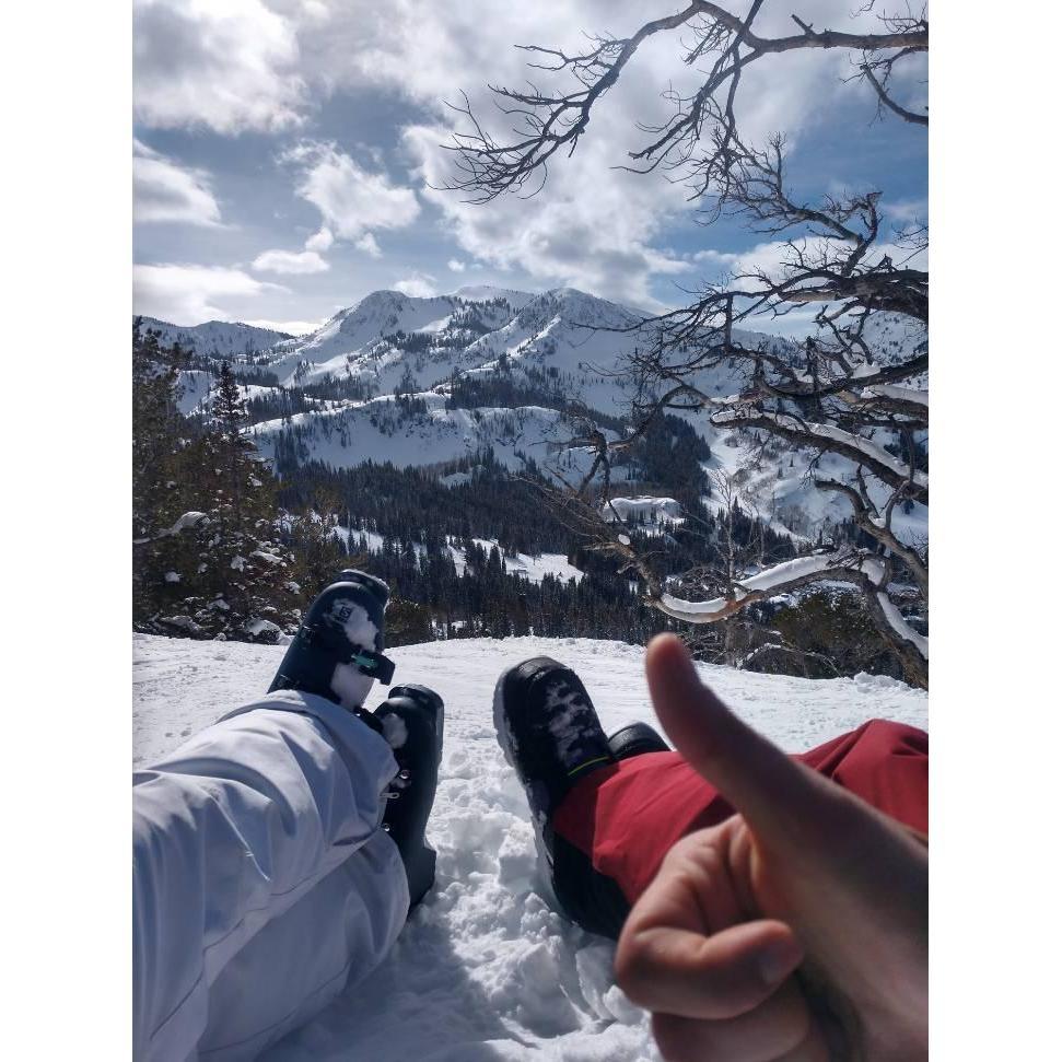 Sitting to enjoy the view after Trey proposed and Taylor said yes!