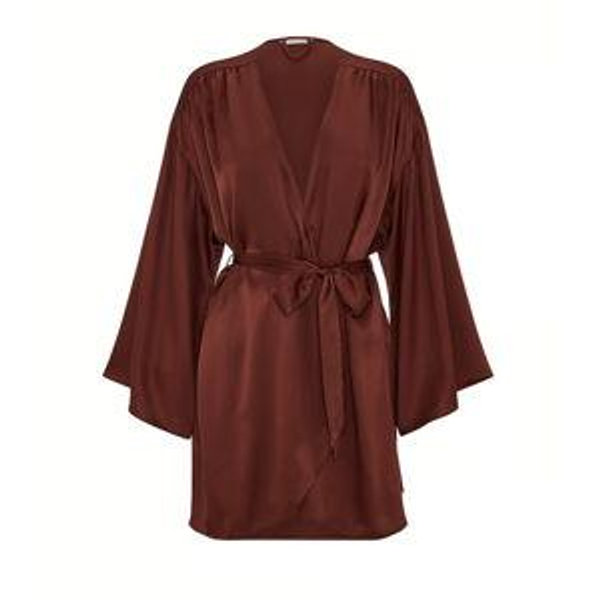 Satin Short Robe Dark Chili (brown) M/L