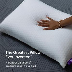 Low Purple Harmony Pillow – Talalay Latex Foam Cooling Pillow for Combo or Side Sleepers, 360º Hex GelFlex Grid for No-Pressure Support and Luxurious Weightless Feel - Standard, Medium Feel, Low Height